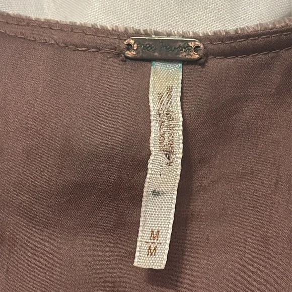 Free People rose mauve open velvet vest w/admirial buttons SZ M boho chic - Picture 3 of 13